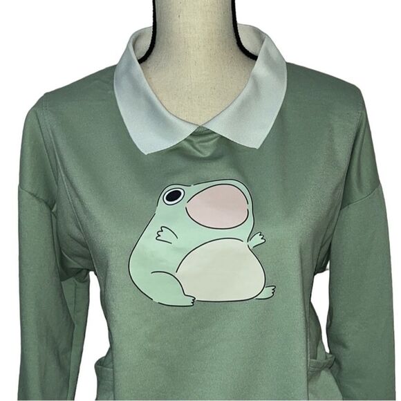 Oversized Women's Frog Pullover Sweatshirt - Picture 5 of 8